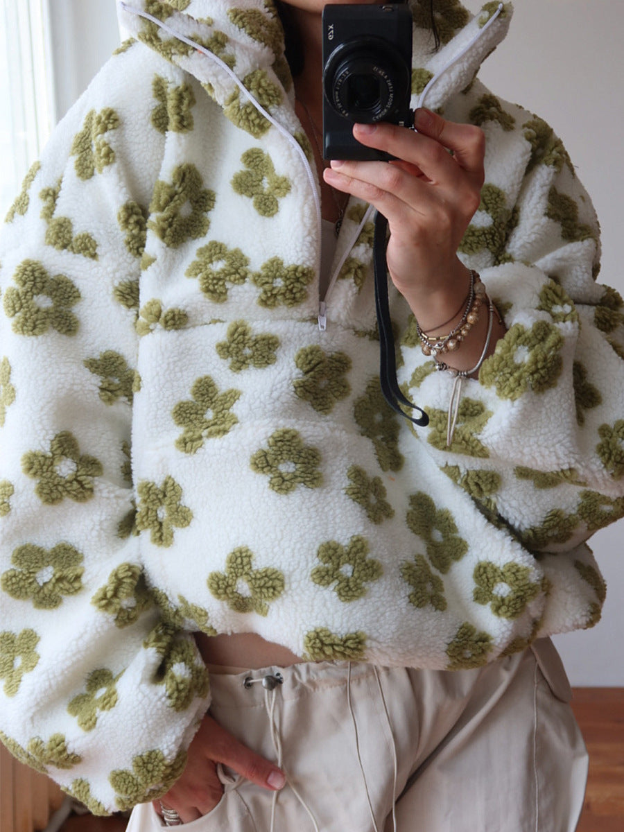 Winter Flowers Lambskin Sweatshirt