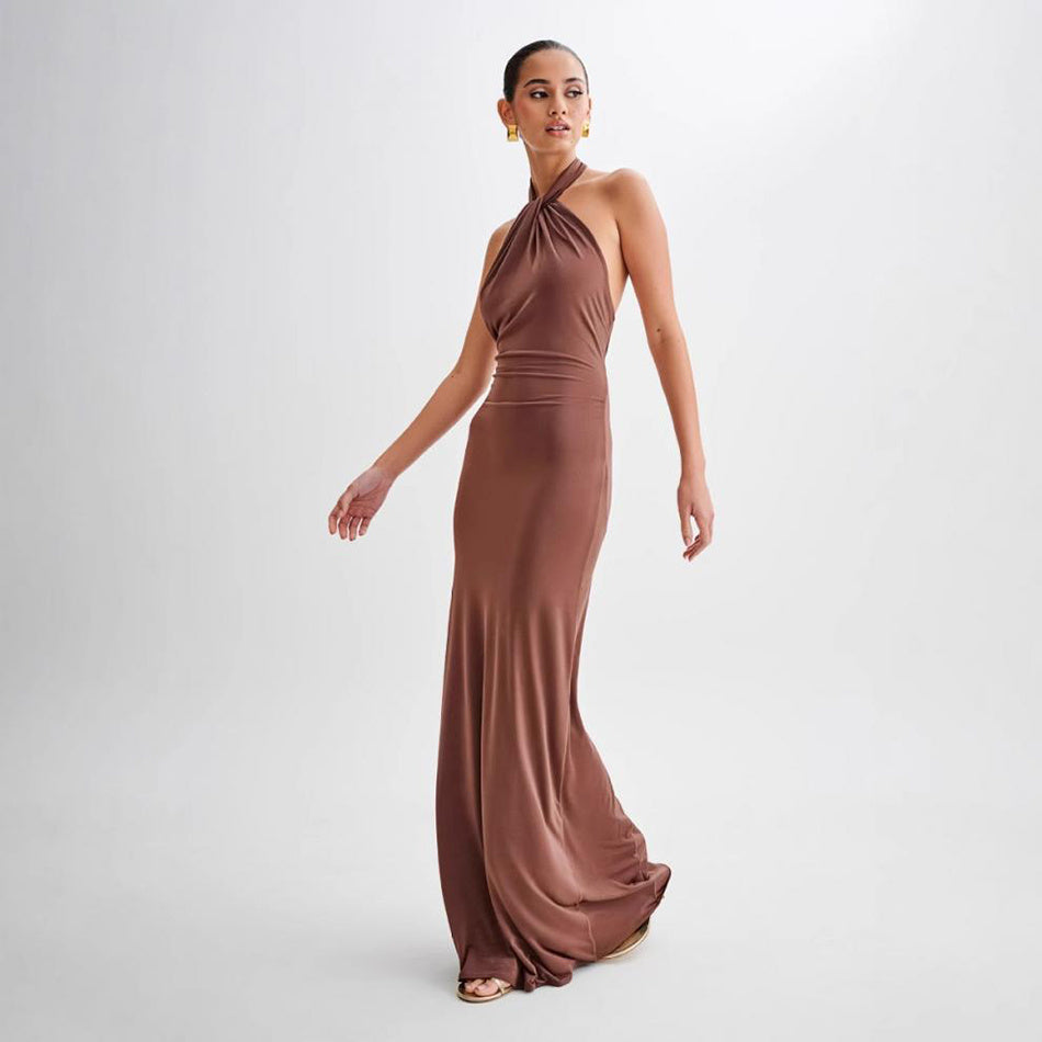 Halter Backless Slim Maxi Elegant Dress