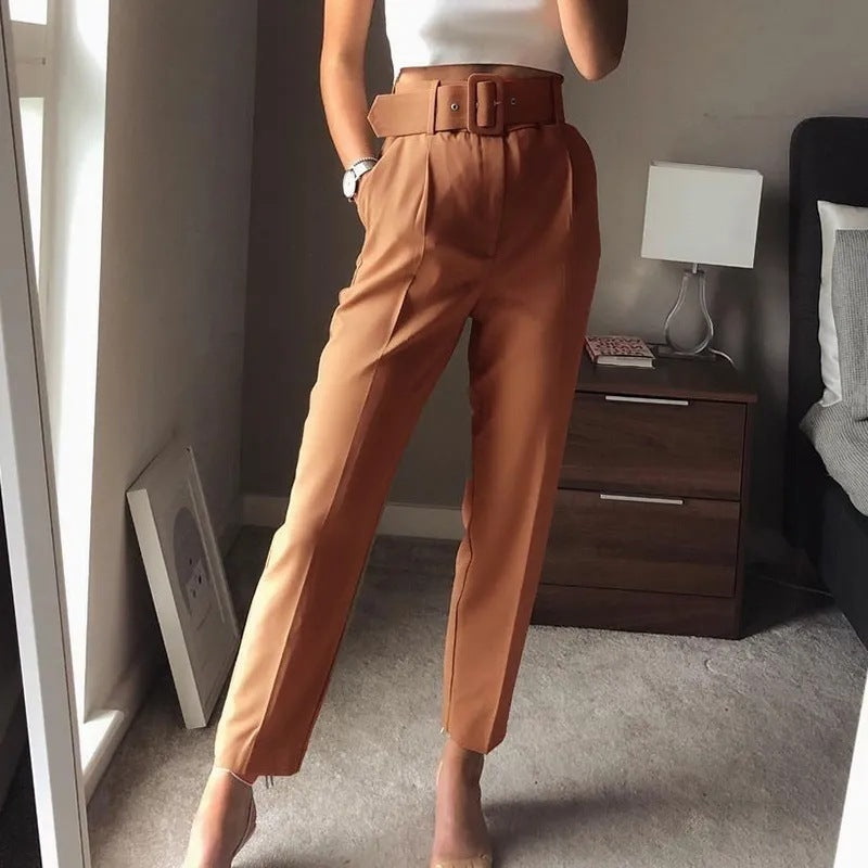 Women's Graceful Slim-Fitting Ankle-Tied Pants