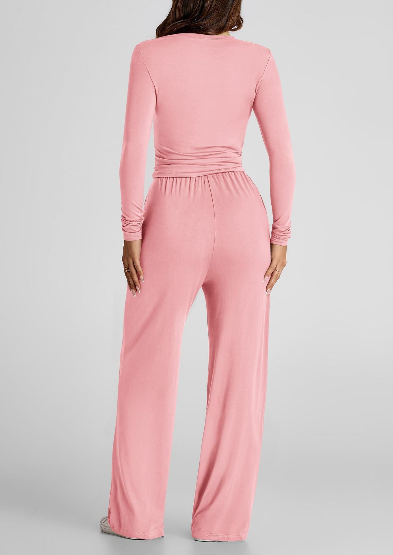 2 Piece Women’s Suit Long Sleeve & Wide Leg Pants