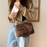 Chic Woven Shoulder Bag with Chain Strap