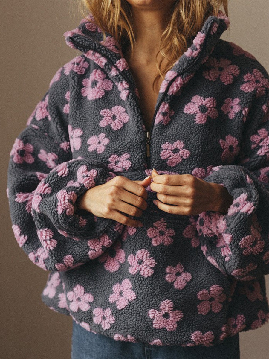 Winter Flowers Lambskin Sweatshirt