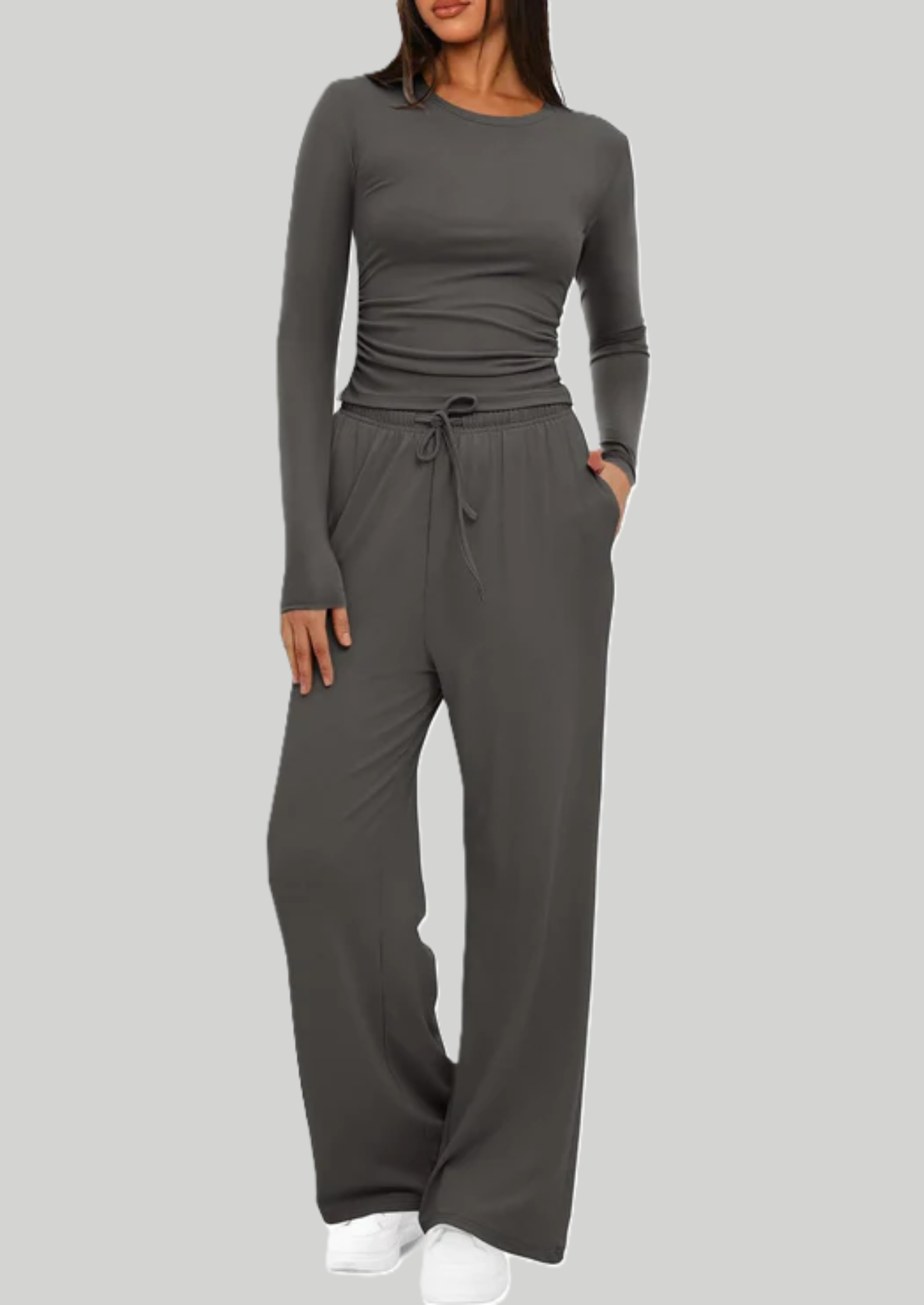 2 Piece Women’s Suit Long Sleeve & Wide Leg Pants