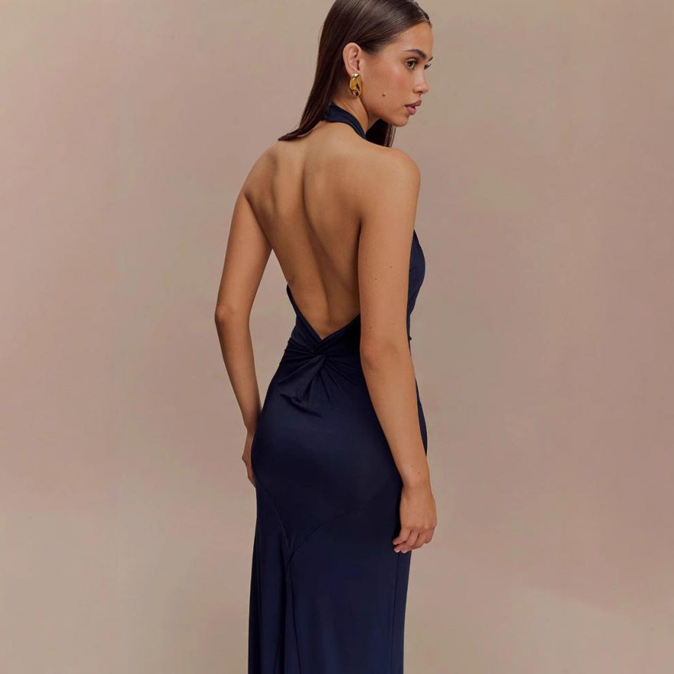 Halter Backless Slim Maxi Elegant Dress