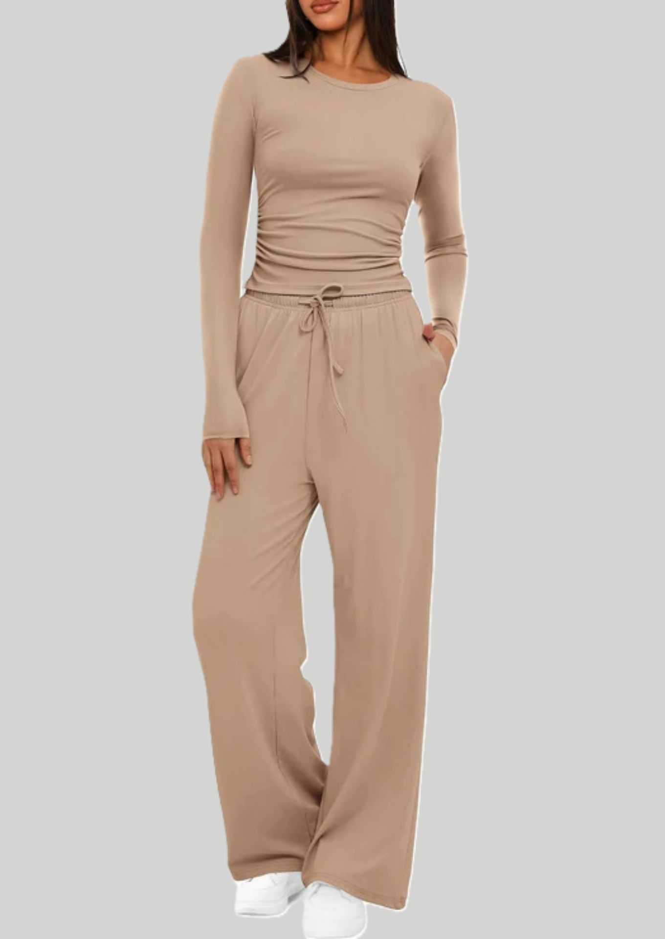 2 Piece Women’s Suit Long Sleeve & Wide Leg Pants
