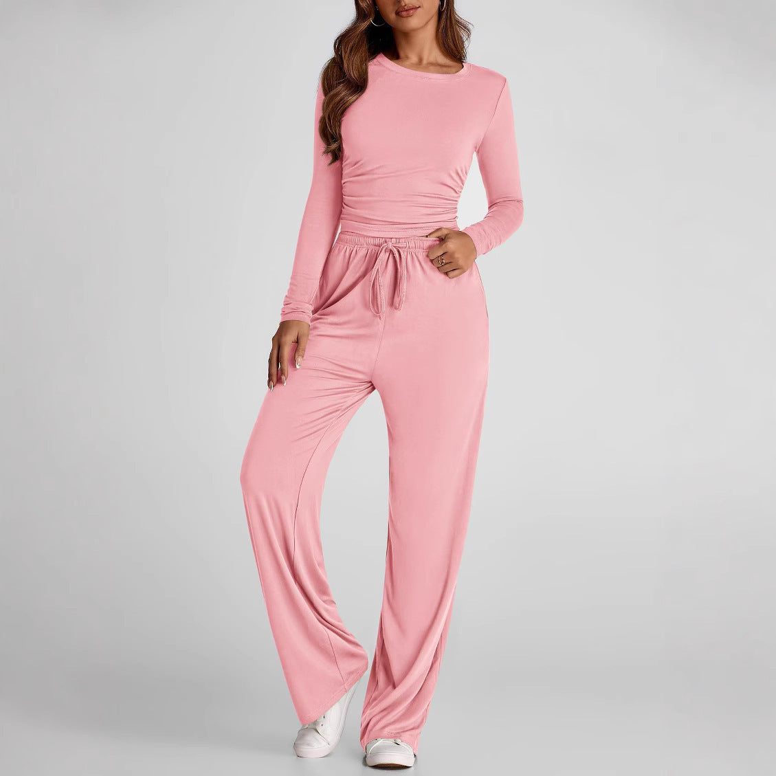 2 Piece Women’s Suit Long Sleeve & Wide Leg Pants