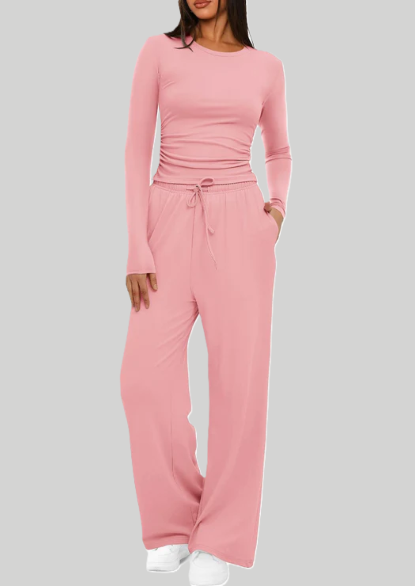 2 Piece Women’s Suit Long Sleeve & Wide Leg Pants