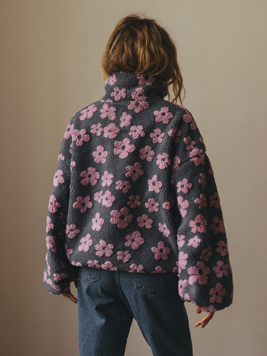 Winter Flowers Lambskin Sweatshirt