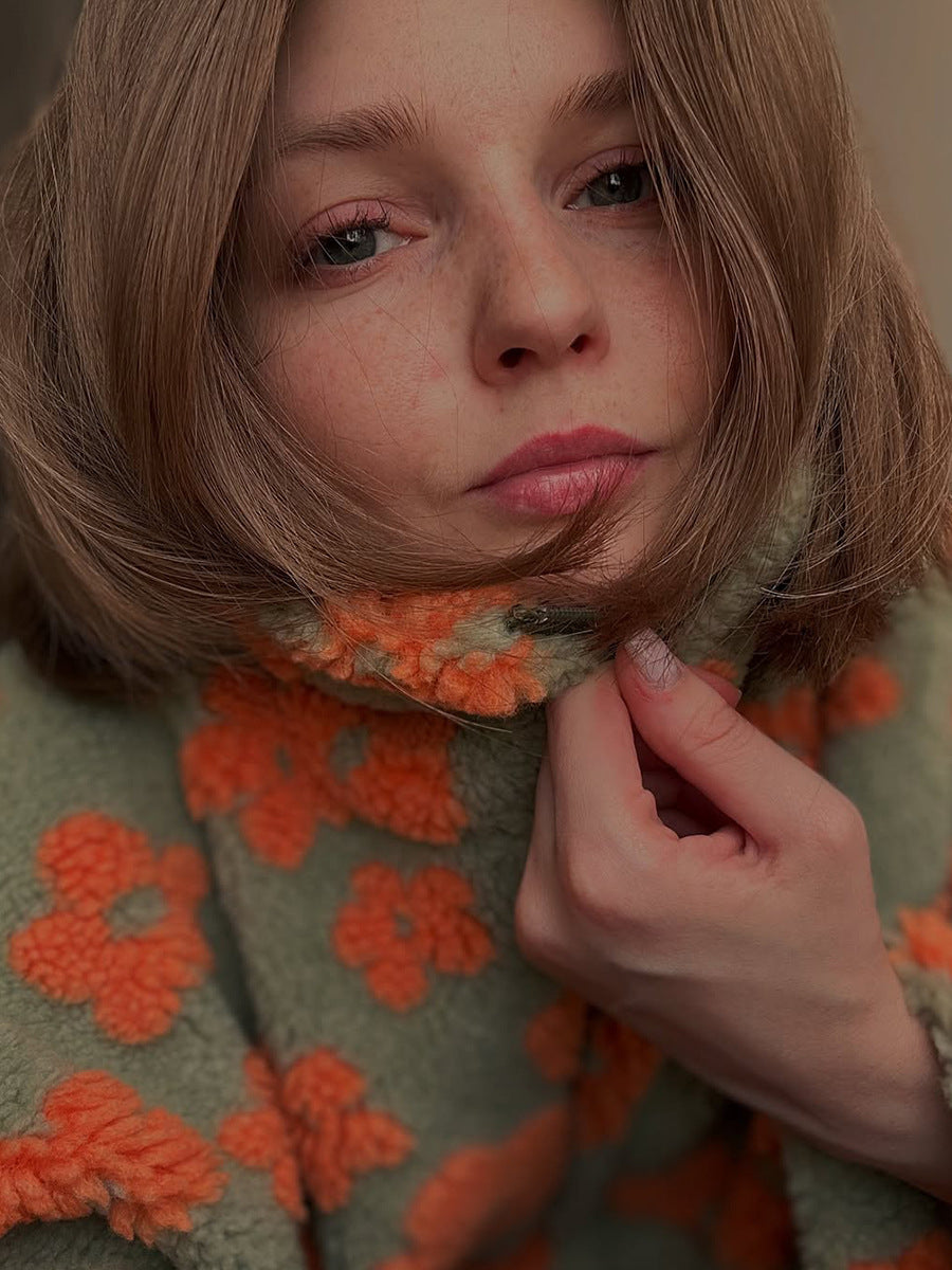 Winter Flowers Lambskin Sweatshirt