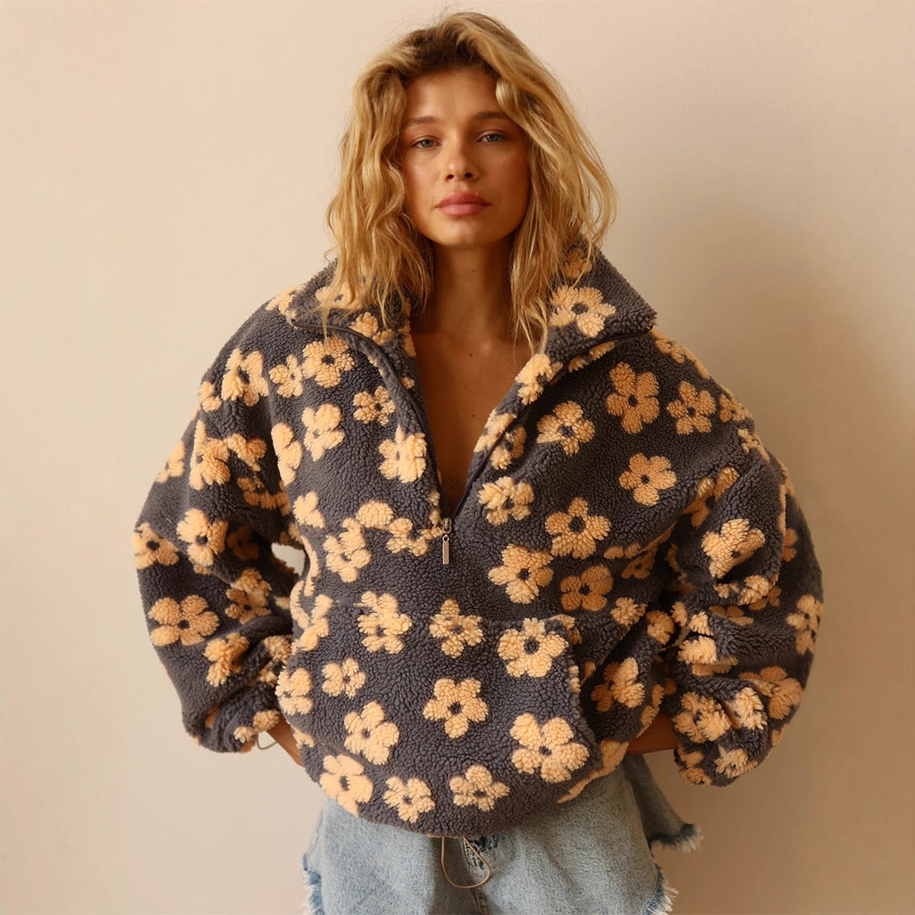 Winter Flowers Lambskin Sweatshirt
