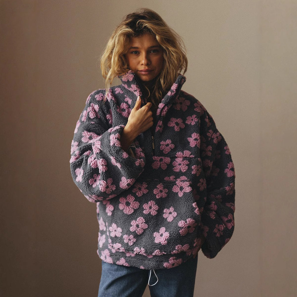 Winter Flowers Lambskin Sweatshirt