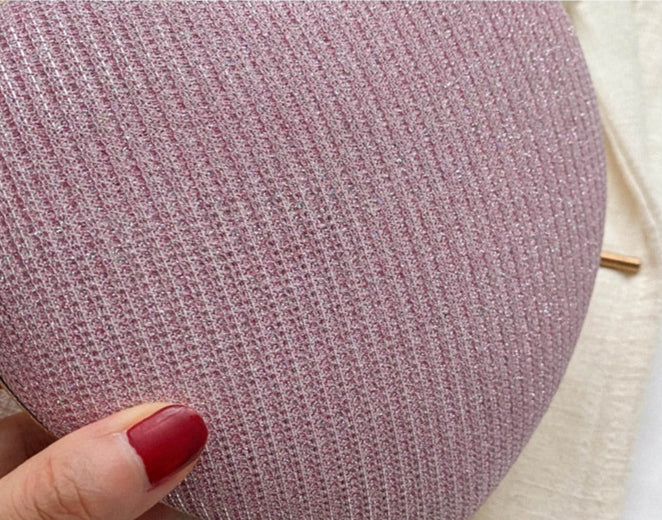 Shiny Handbag Heart Shape Metal Clutches