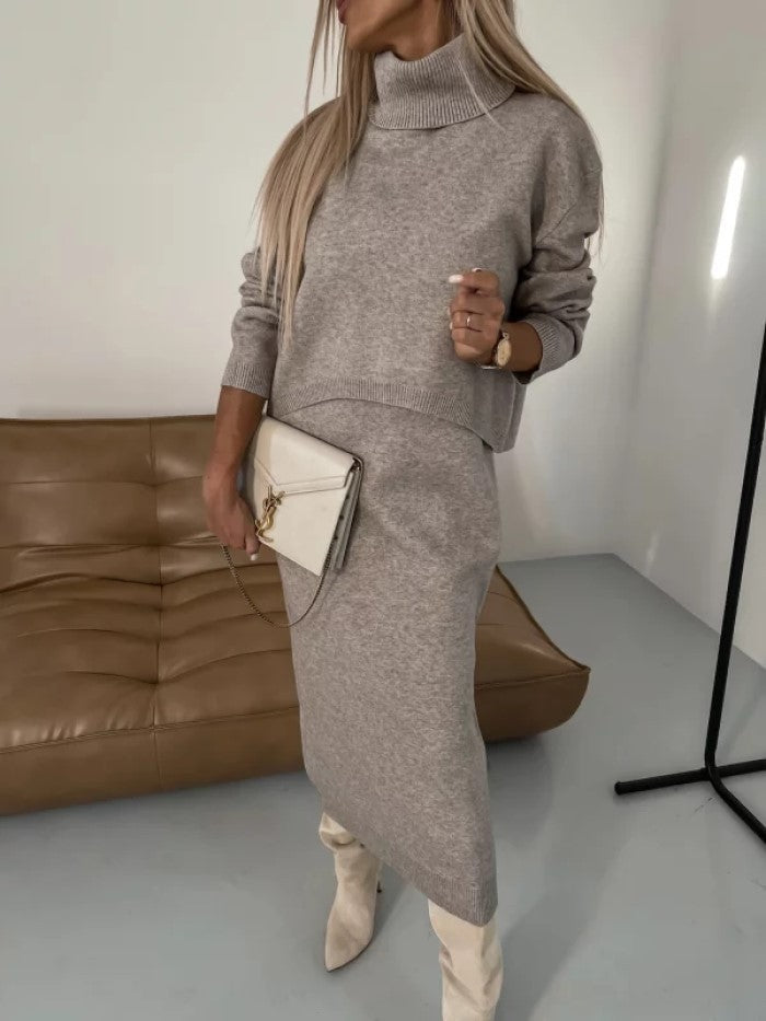 Turtleneck Pullover with Long Dress