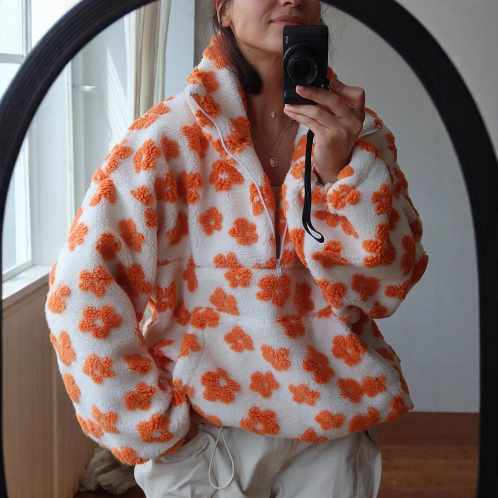 Winter Flowers Lambskin Sweatshirt