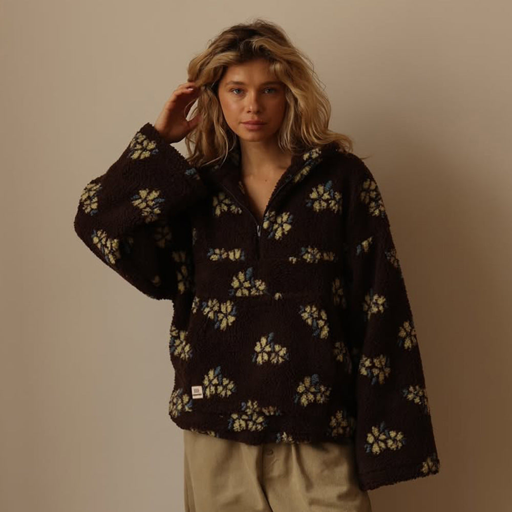 Winter Flowers Lambskin Sweatshirt