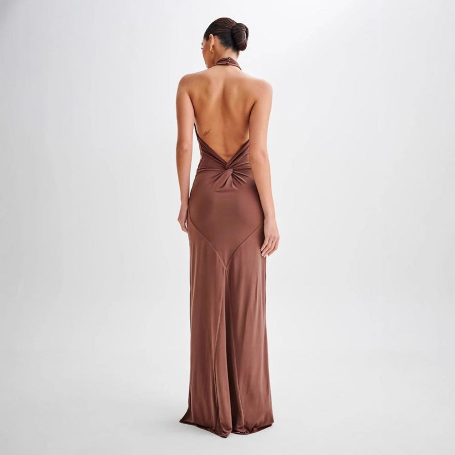 Halter Backless Slim Maxi Elegant Dress